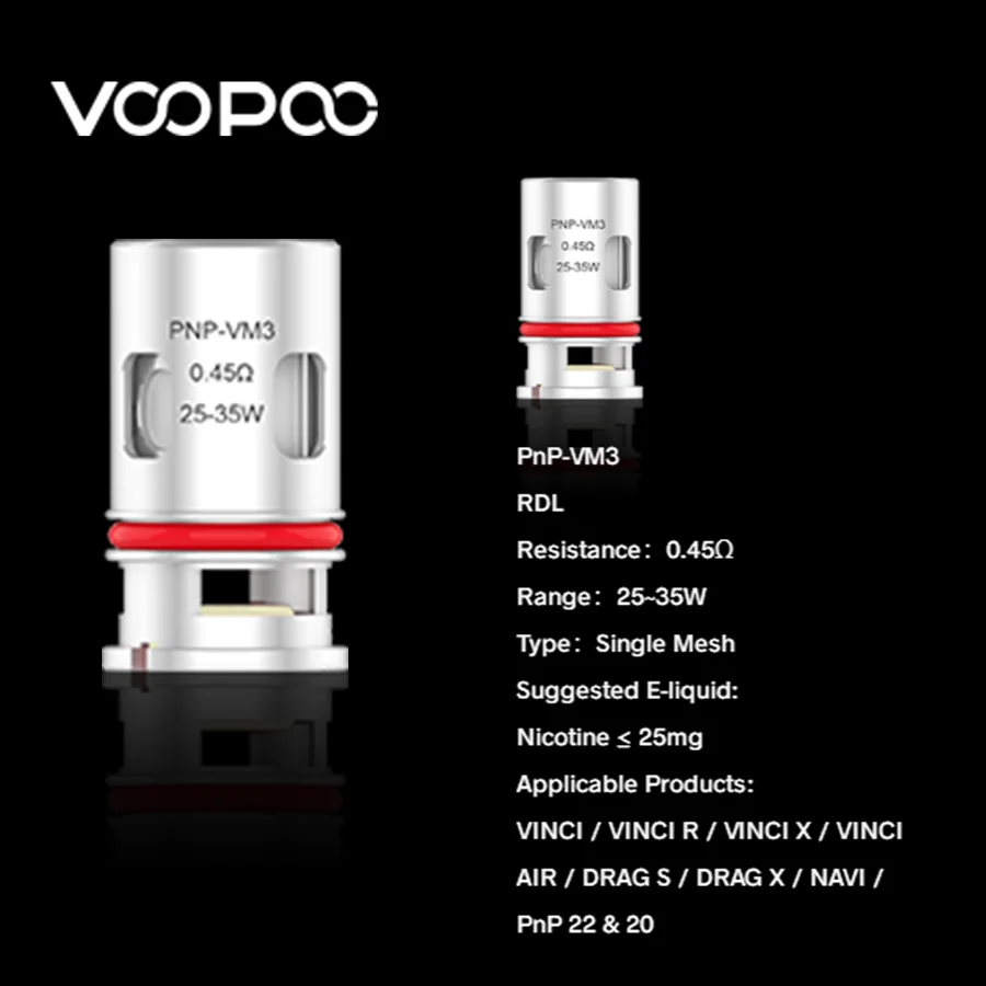 Voopoo 5 шт. PnP катушки VM1 VM3 VM4 VM5 VM6 подходят для DRAG VINCI ARGUS Pod | Электроника