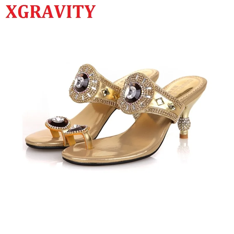 

Босоножки XGRAVITY женские на высоком каблуке, элегантные пикантные туфли с кристаллами, туфли-лодочки на тонком высоком каблуке, B159, лето 2021