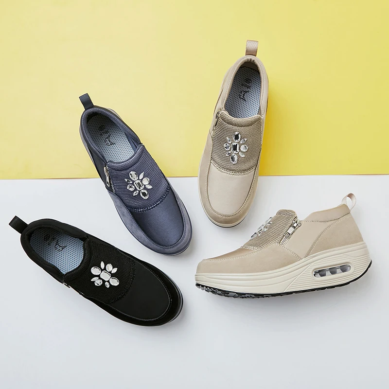 Сникерсы женские уличная спортивная обувь на воздушной подушке молнии мягкие