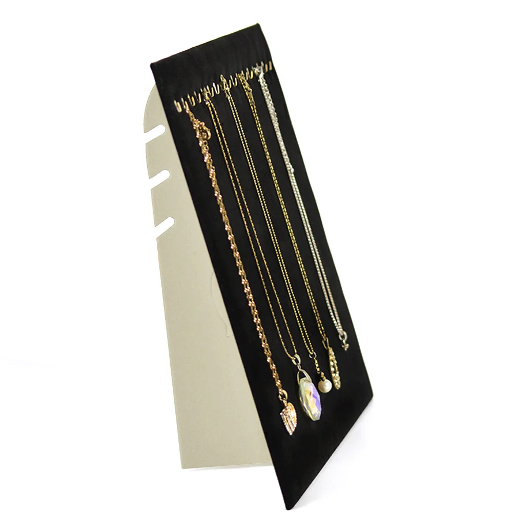 

Storage Necklace Women Display Stand Jewelry Board Pendant Bracelet Velvet Rack 17 Hooks