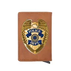 Личность Rfid держатель для карт кошельки классический мужской женский кожаный Высокое качество полиция Dept. Значок небольшая сумка для денег мужские кошельки