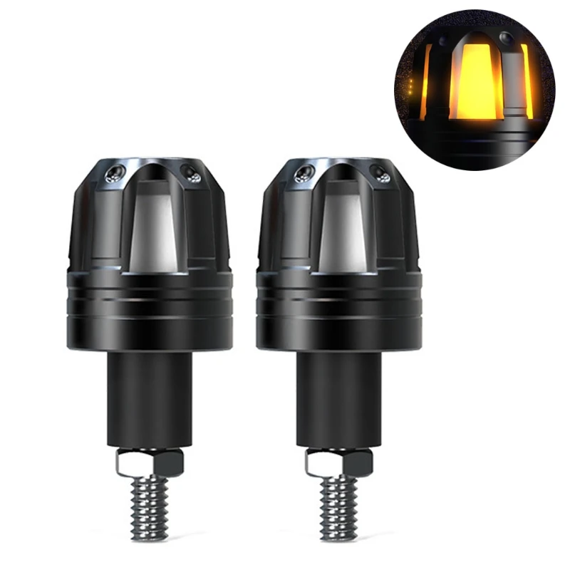 

2 предмета мотоцикл грипса на руль бар конец Вилки с светодиодный свет расширения блокировки крышки прочные перчатки для езды на мотоцикле ...