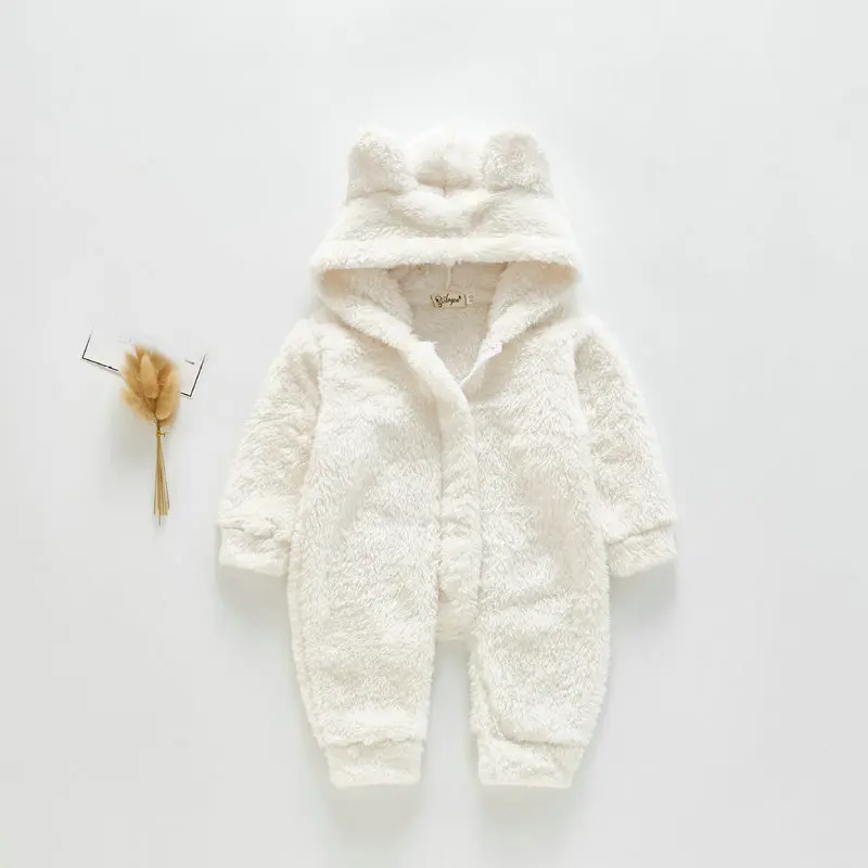 Зимний комбинезон для новорожденных Флисовая куртка-комбинезон с капюшоном