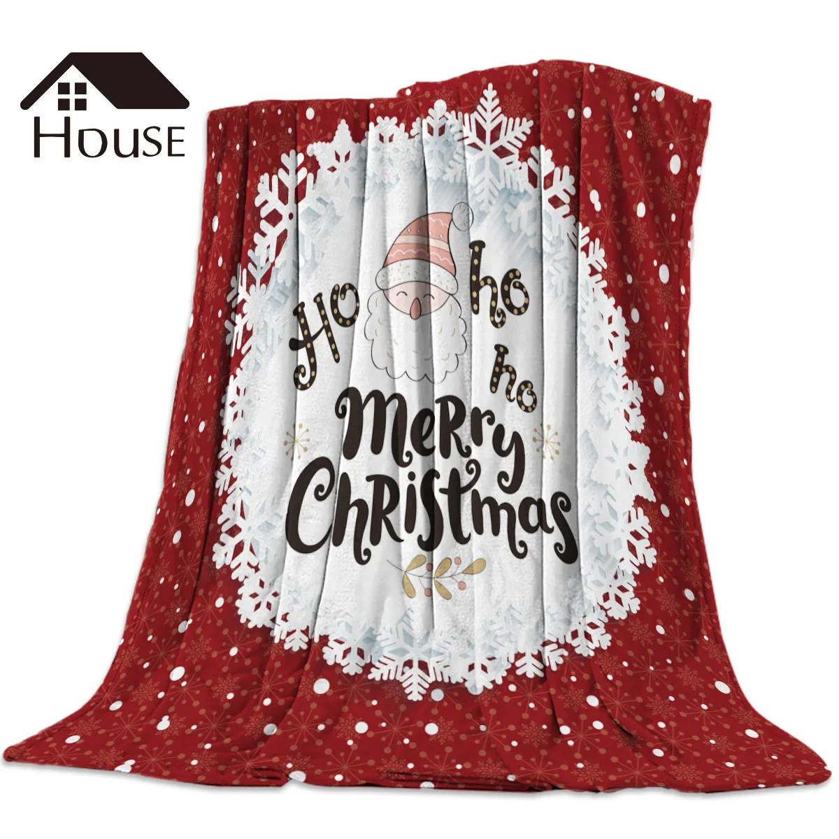 Рождественское одеяло со снежинками Санта Клаусом мягкое удобное бархатное