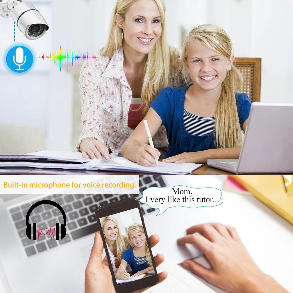 Ip-камера Gadinan Hi3516EV300+ SONY IMX335 Senor 5MP аудио камера Запись обнаружения движения Водонепроницаемая наружная камера видеонаблюдения