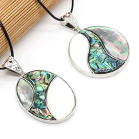 natural shell mother of pearl shell pendant wax thread necklace for women jewelry gift size 40x60mm 52x52mm length 55cm