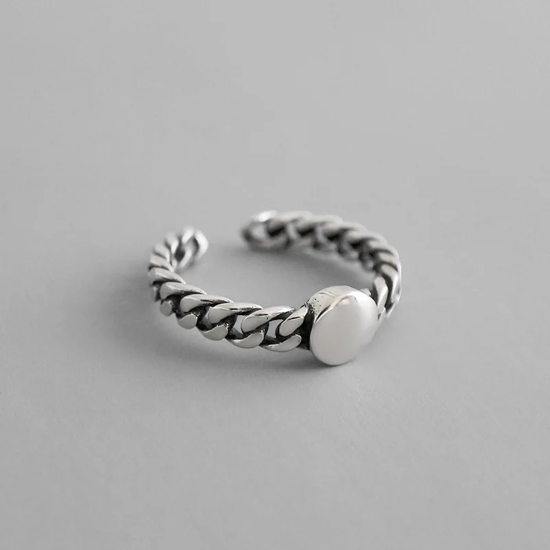 Женское кольцо из серебра 925 пробы винтажное Открытое с цепочкой|Кольца| |