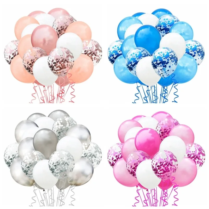 Воздушные шары с конфетти металлик лентой декоративные гелиевые шарики для дня