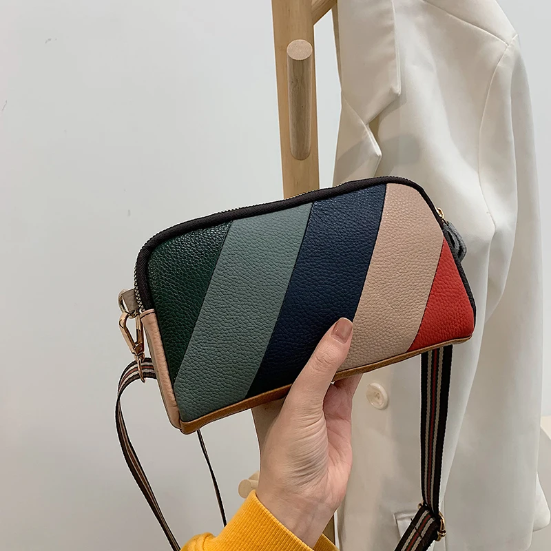 

Genuine Leather Women's Bag 2021 New Hit Color Single Shoulder Messenger Women's Small Bag Trend Top Layer Cowhide Handbags