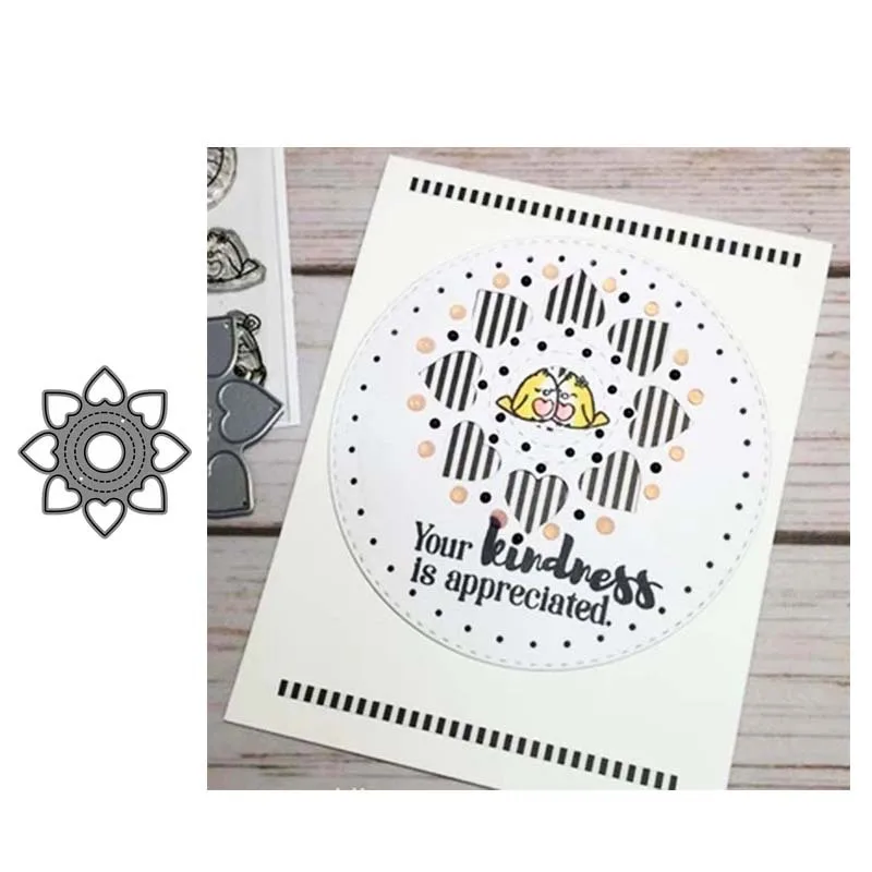 Металлические пресс формы JC в виде цветов сердца лепестков для скрапбукинга