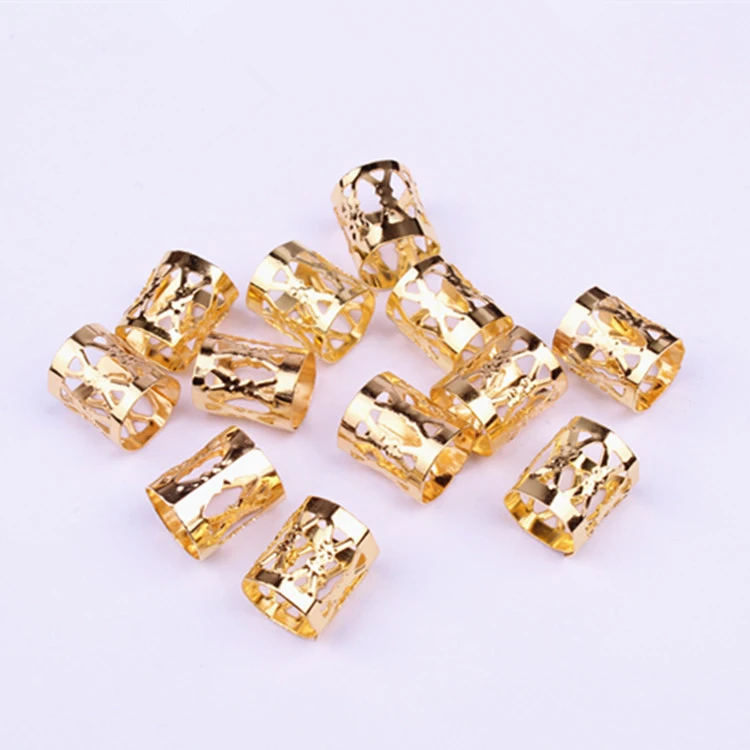 100pcs Golden 100 шт./лот Золотые/серебряные/черные/микс серебряные золотые микро волосы кольца со звеньями боязнь косы дреды бусины регулируемые аксессуары для волос - Цвет: 100pcs Golden
