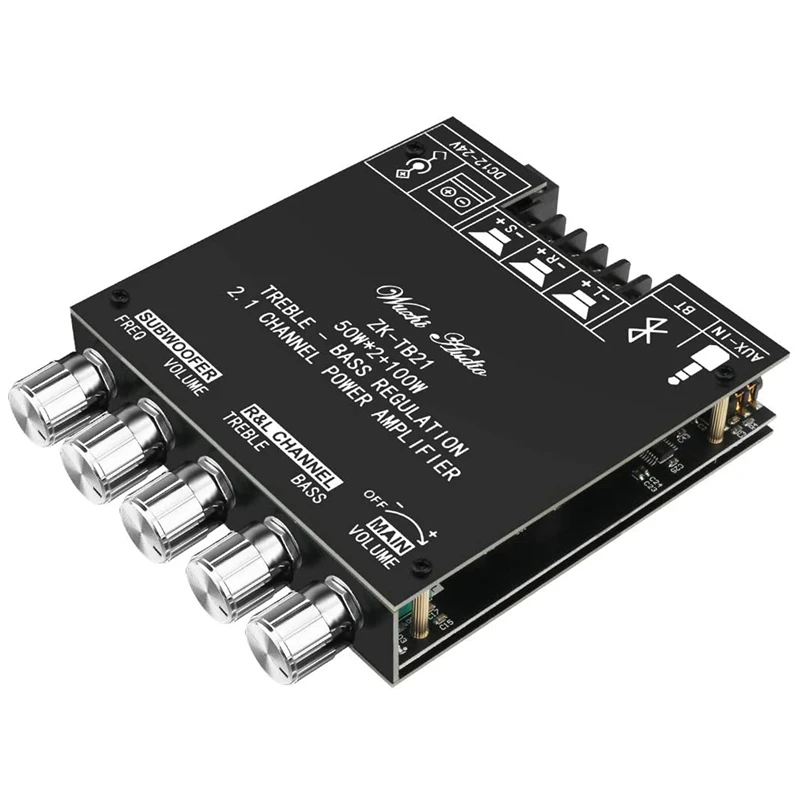 

Плата усилителя Bluetooth HiFi Stereo 2,1 TPA3116D2 2X50W + 100W 12V-24V Модуль усилителя мощности звука
