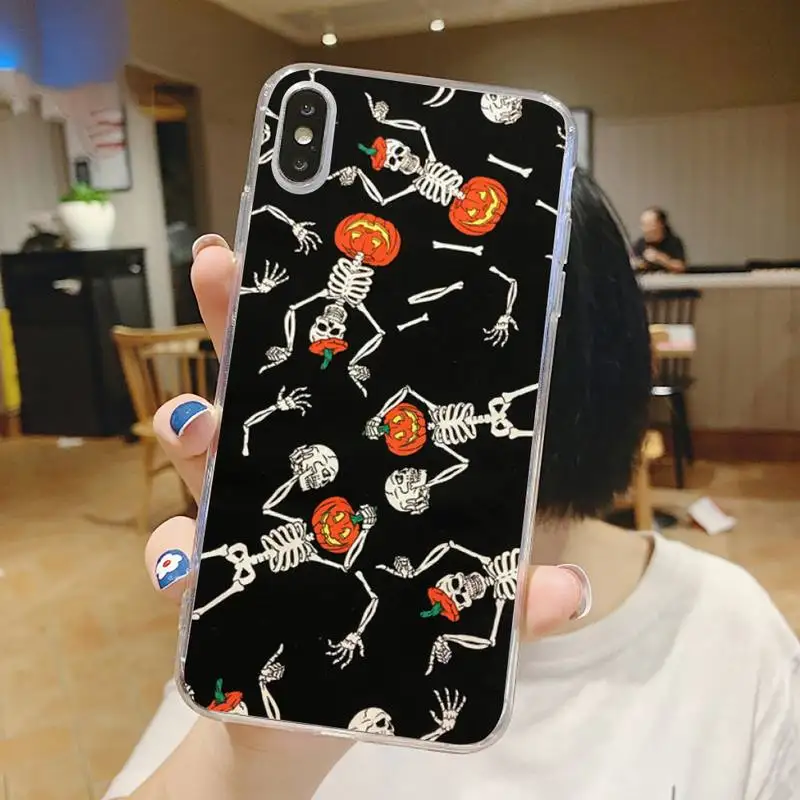

Halloween horror cartoon funny Phone Case Transparent soft For iphone 5 6 7 8 11 12 s c se plus mini x xs xr pro max shell