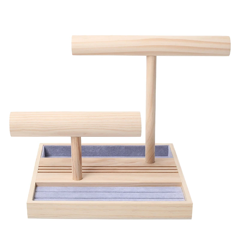 

Solid Wood Earring Holder Household Jewelry Storage Tray, Bracelet Holder, Ring Holder, Necklace Display Stand
