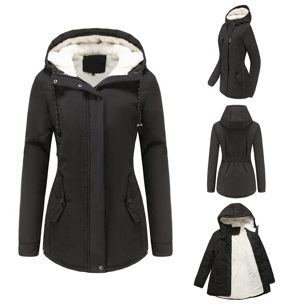 

New 5XL Warm Cotton Padded Jacket Women Thick Velvet Overcoat Women Casual Hooded Outerwear 2020 Hot Models Fall/Winter Coat