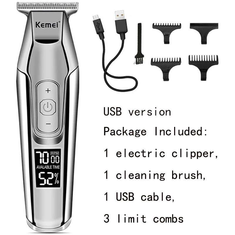 

kemei profession hair clipper beard trimmer for men electric men's shaver LCD 0mm Hair cutting trimmer machine chargeable Razor