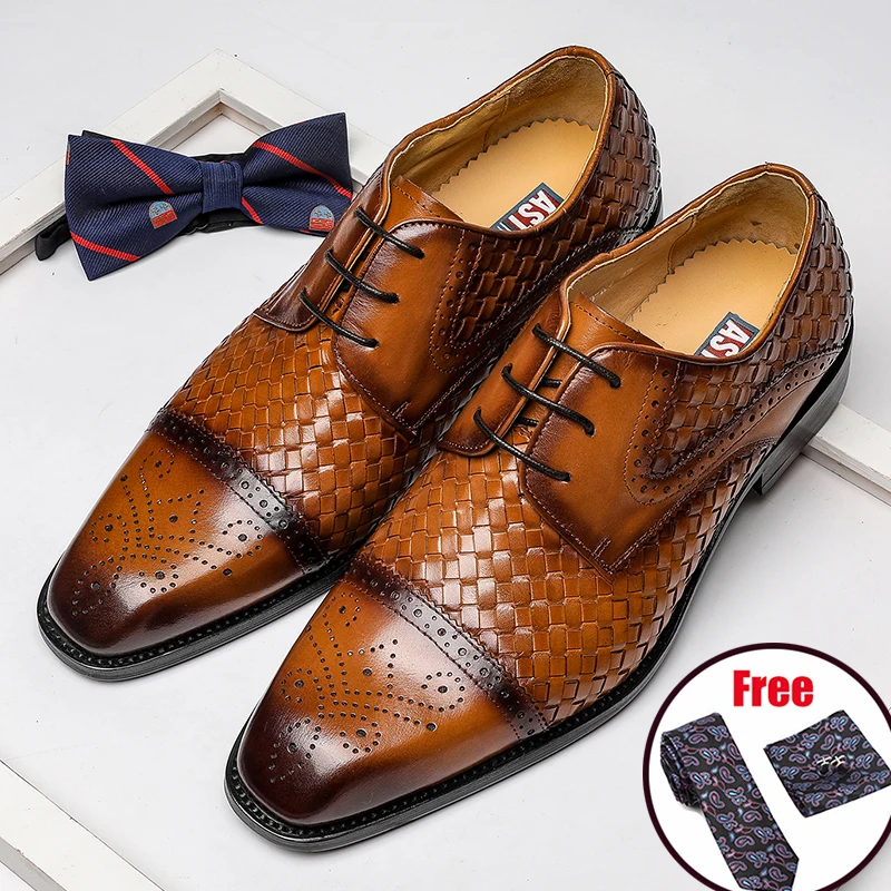 Мужские Формальные оксфорды из натуральной кожи модельные туфли с Wingtip Свадебные