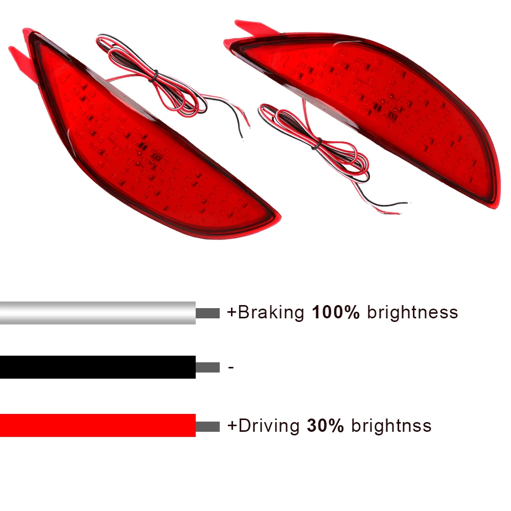2 шт. Предупреждение светодиодные стоп светильник для заднего бампера Красные