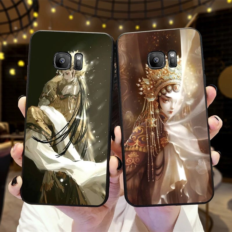 Чехлы для samsung A70 50 40 30 20 10 60 6 Plus китайский стиль девушка лицо A7 A8 A9Soft Телефон задняя