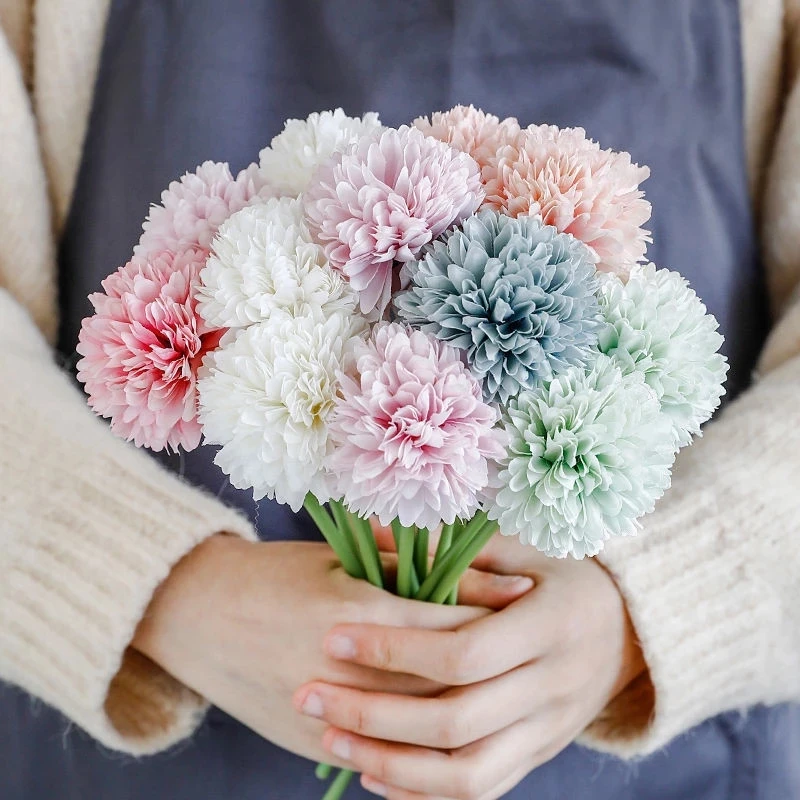 

5pcs Artificial Flowers Dandelion Home Table Decor Fake Flowers Arrangments Diy Gifts Wedding Garden Decoration Accessories 2021