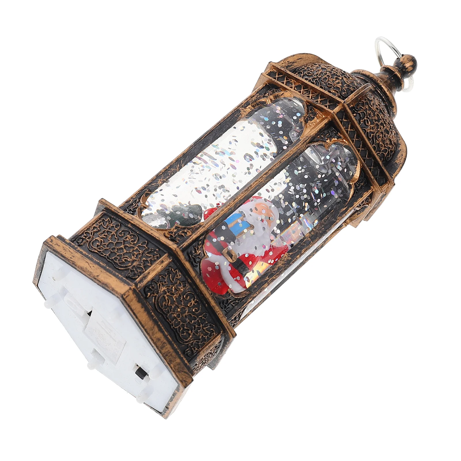

1Pc Christmas LED Light Xmas Elements Wind Lantern Hexagonal Desktop Decor Lamp