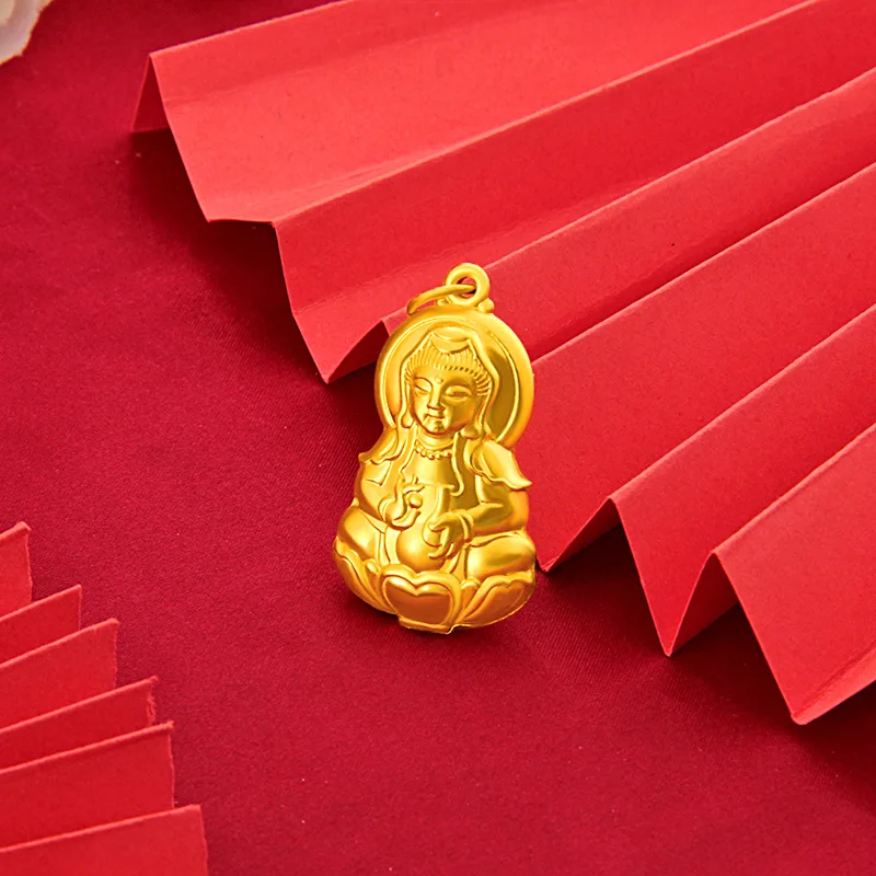 

Net Red Guanyin Pendant 24k Gold Plated Buddha Pendant Jewelry