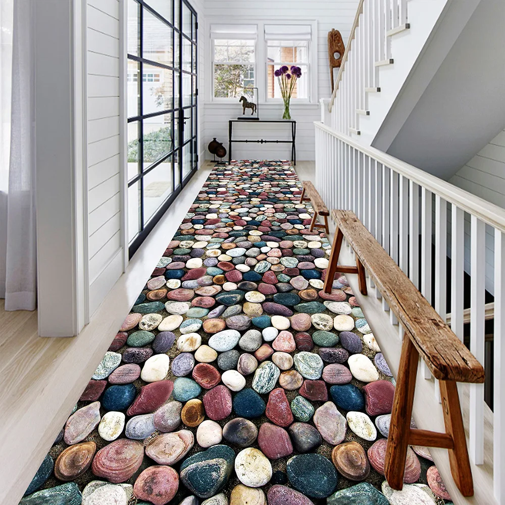 

Cobblestone 3D Printing Hallway Carpet Soft Flannel Kids Bedroom Mat/rug Modern Home Area Rugs Corridor Carpets for Living Room