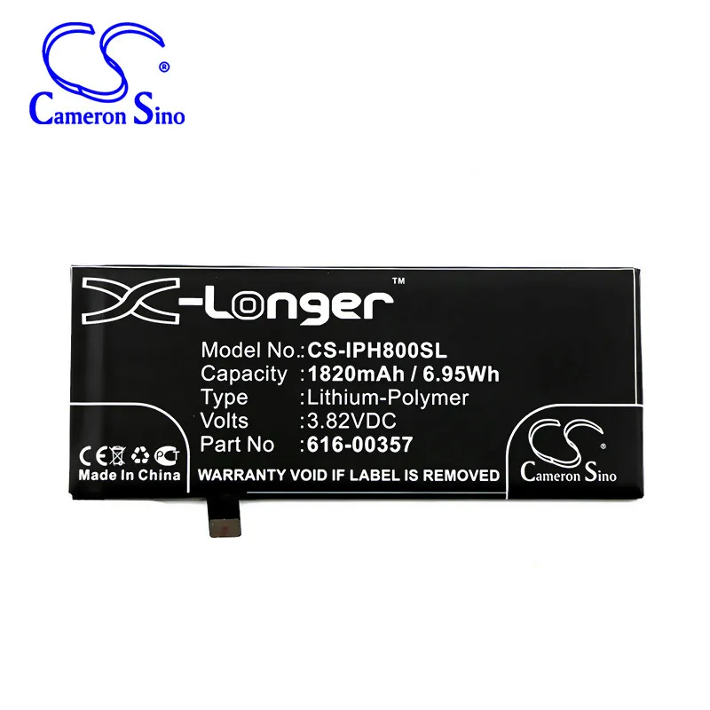 

CameronSino for iPhone 8 A1863 MQ6K2LL/A MQ6L2LL/A MQ6M2LL/A MQ7F2LL/A MQ7G2LL/A MQ7H2LL/A 616-00357 battery