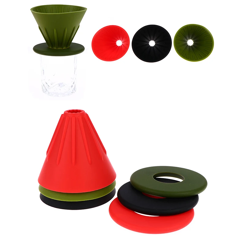 

Rainbow Sugar Color V60 Coffee Drip Filter Cup Barista Silica Reversible Foldable Outdoors 1-2 People Coffee Dripper Filter Cup