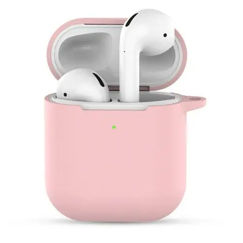 Для Airpods 2 TWS Портативный Силиконовый чехол для беспроводной bluetooth-гарнитуры защитный чехол анти-потеря наушники коробка аксессуары - Цвет: 03 pink