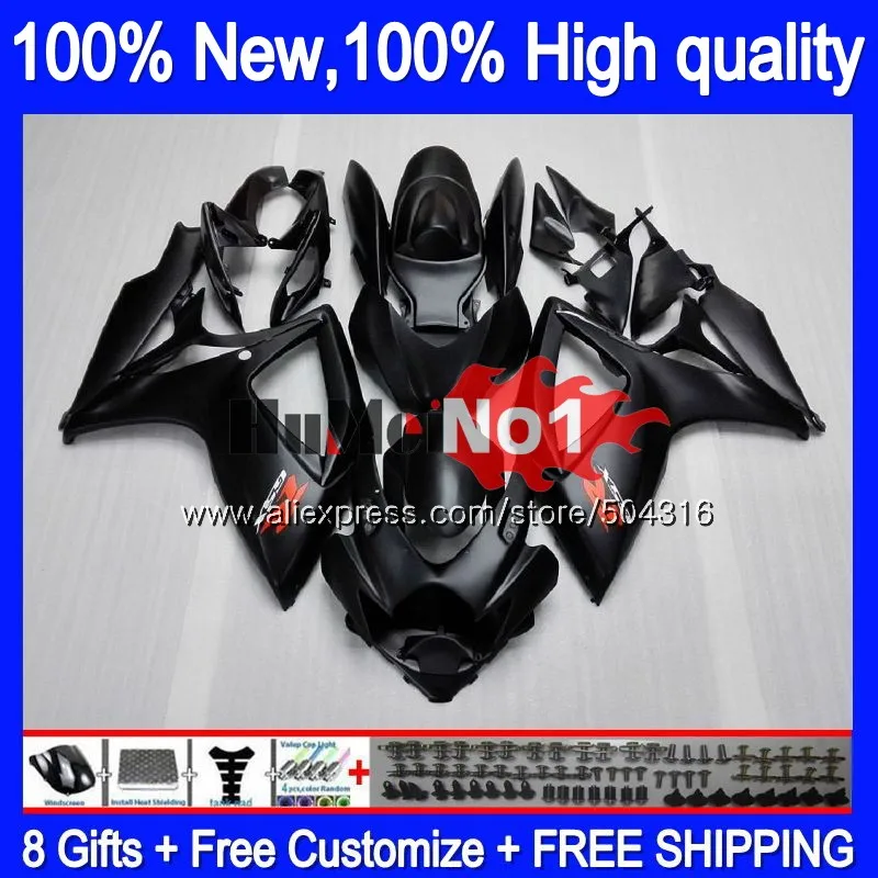 

Body For SUZUKI GSX R600 GSX-R750 GSXR 600 750 CC 06 07 2006 2007 16MC.10 Matte black GSXR-600 K6 GSXR600 GSXR750 06 07 Fairing