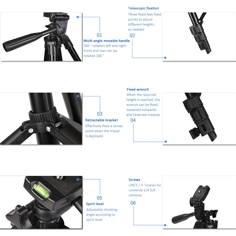 

Portable Phone Tripod For IPhone Xiaomi HUAWEI Gopro Compact Video Camera Lightweight Travel Mobile Phone Stand Holder Tripode