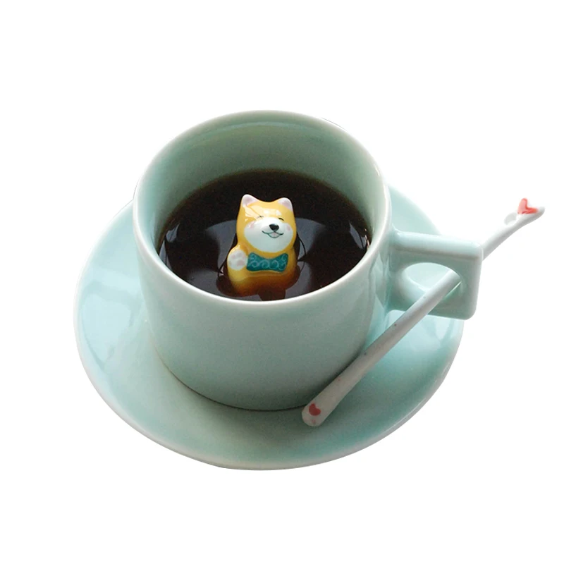 

Fashion Ceramic Tea Cups and Saucer Sets Travel Eco Friendly English Universal European Filizanka Do Kawy Reusable Cup BD50CS