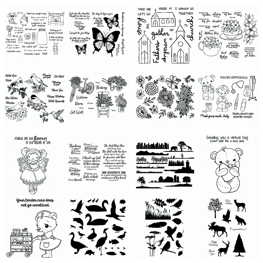 

Animals Silhouettes Words Clear Stamps coordinate Metal Cutting Dies Stencil DIY Scrapbooking Decorative Embossing Cutting 2020
