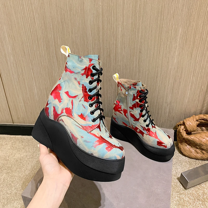 

New Winter shoes natural Genuine leather boots women ankle bottom the thick Warm fur Female boots 100%cowhide Chelsea snow boots