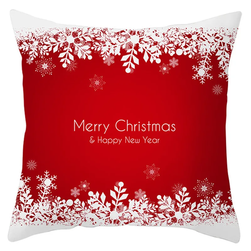 

Merry Christmas Cushion Cover Happy New Year Soft Pillow Cases Christmas Decorations for Home Bedroom Living Room Decor Sofa Car