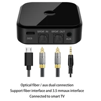 bluetooth 5 0 hd audio transmitter receiver supports 3 5mm aux spdif digital tv wireless adapter for tv box headphone