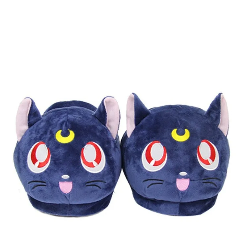 Аниме Сейлор Мун Луна Кошка Косплей Плюшевые тапочки Китти мягкая обувь теплые