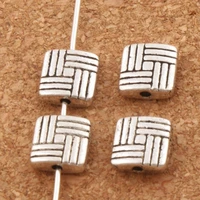 stripes curved square beads 7 6x7 7mm 300pcs zinc alloy spacers jewelry findings l822