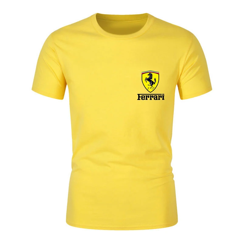 

Summer men's short sleeve T-shirt Harajuku high street crew neck T-shirt sports outdoor stroller Ferrari 2021 new hot sale