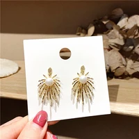pearl dangle earrings for women rhinestone fireworks women drop earrings ethnic korean fashion earrings new trendy jewelry gift