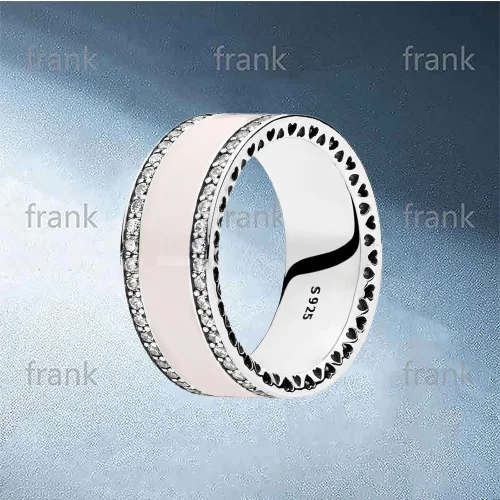 

191024EN40 Pink Hearts of Band Ring