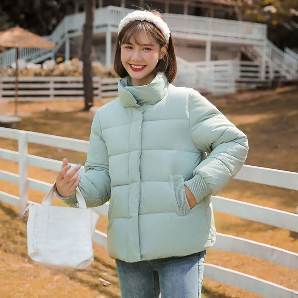 

GRELLER 2020 New Winter Women Short Parkas Jackets Casual Female Thicken Warm Stand Collar Jacket Coat Women Winter Coat Jacket