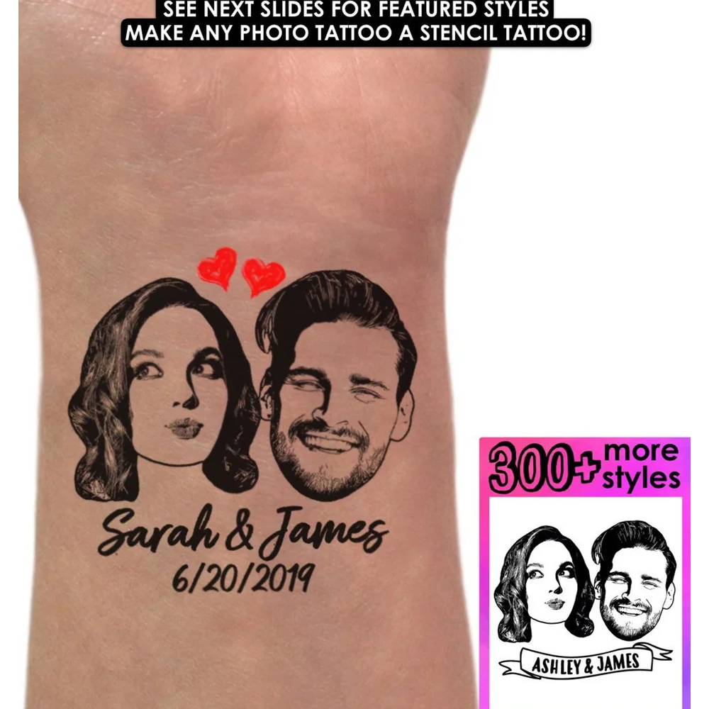 10 шт. сувениры для гостей портреты татуировки свадебные украшения временные
