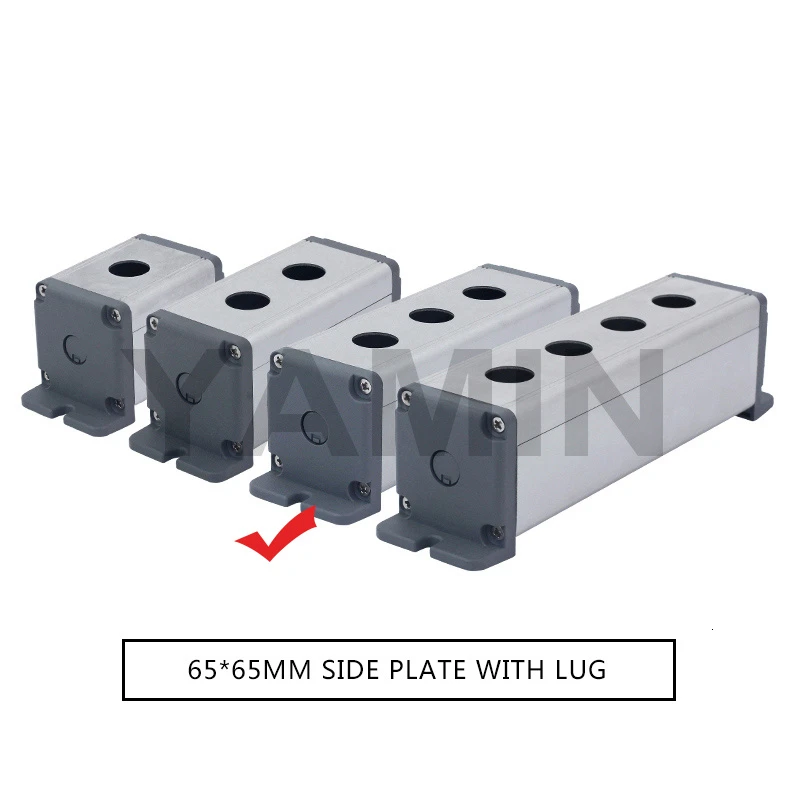 65MM ear 3 Hole 16/19/22mm Aluminium Alloy Protective Box For Metal Push Button Switch IP67 Waterproof Industrial 12/3/4 Holes Single Row - Цвет: 65MM ear 3 Hole