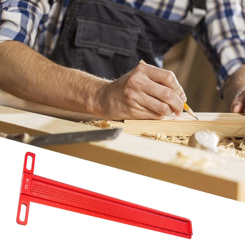 

T Type Wood Measure Ruler Square Ruler Exactness Woodworking Scriber Carpentry Marking Tool Aluminum Alloy Ruler