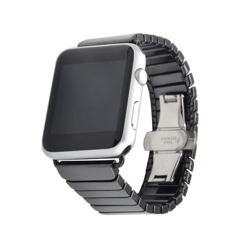 Фото Ремешок керамический для Apple Watch Band 6 SE 5 4 3 2 1 браслет из нержавеющей стали с