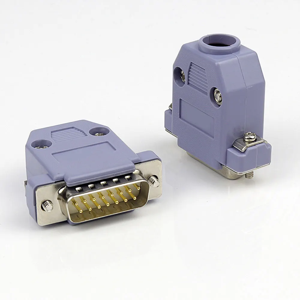 DB15 коннекторы для сварки штепсельная вилка/гнездо ABS Shell Kit 2 ряда 15 Pin разъем