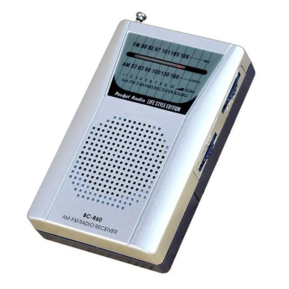 Pocket Radio Telescopic Antenna Mini AM/FM 2-Band World Receiver With Speaker 3.5mm Earphone Portable | Электроника
