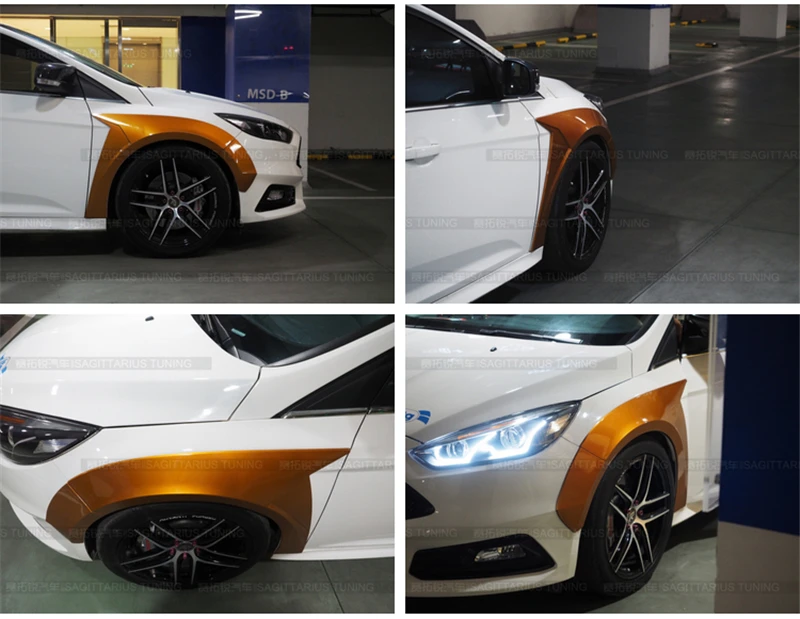 Подходит для Ford Focus, обвес, крыло, хэтчбек ST 2012 13 14 15 16 17 18 лет, Воздухозаборники, вентиляционная крышка, широкий корпус, аксессуары
